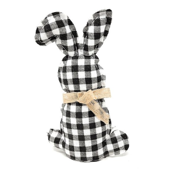 Rustic Gingham Easter Bunny Decorative Home Decor (Set of 4) - Picture 6 of 11